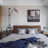 Modern Adjustable Metal Swing Arm Rocker Wall Sconce Set of 2 for Bedroom and Office