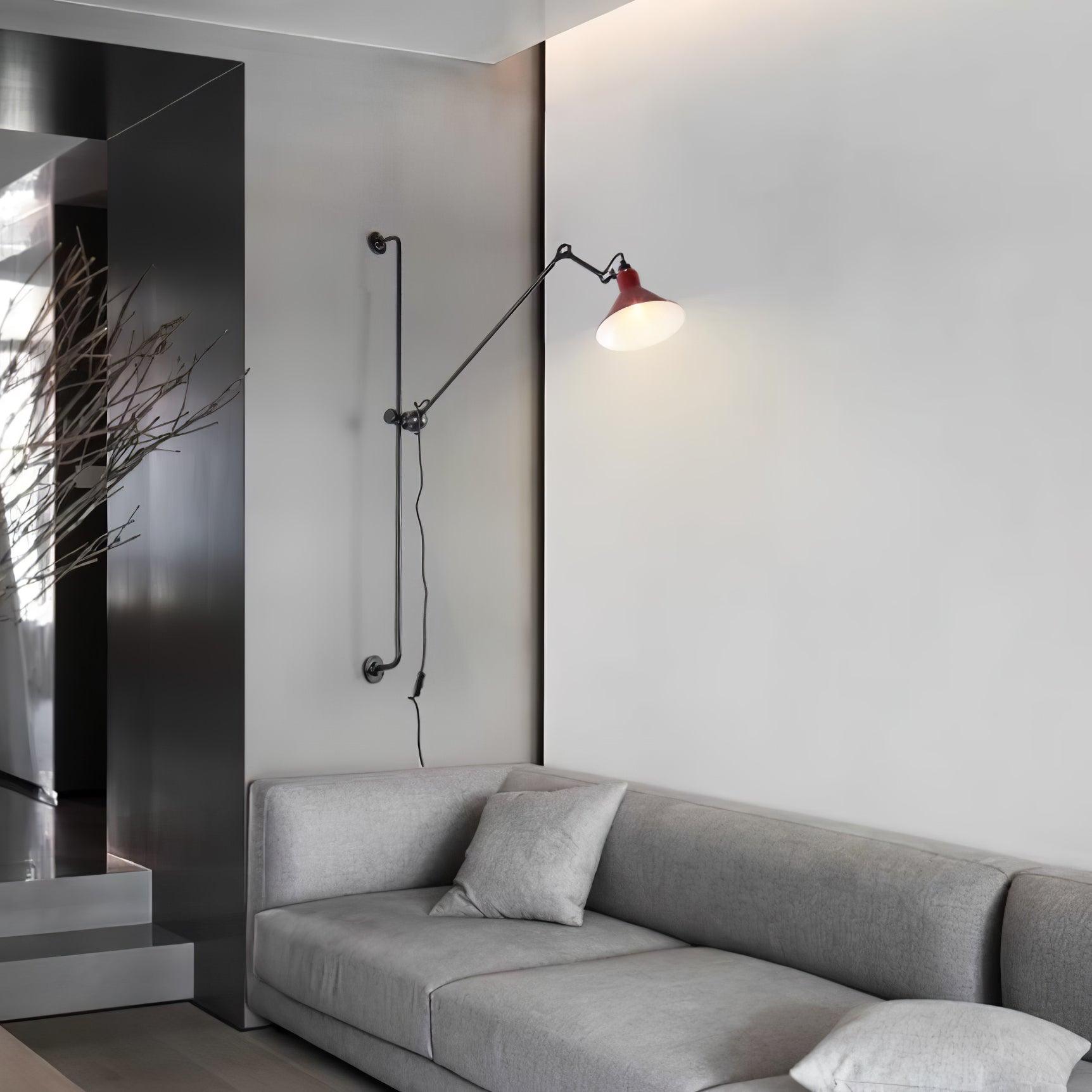Modern Adjustable Metal Swing Arm Rocker Wall Sconce Set of 2 for Bedroom and Office
