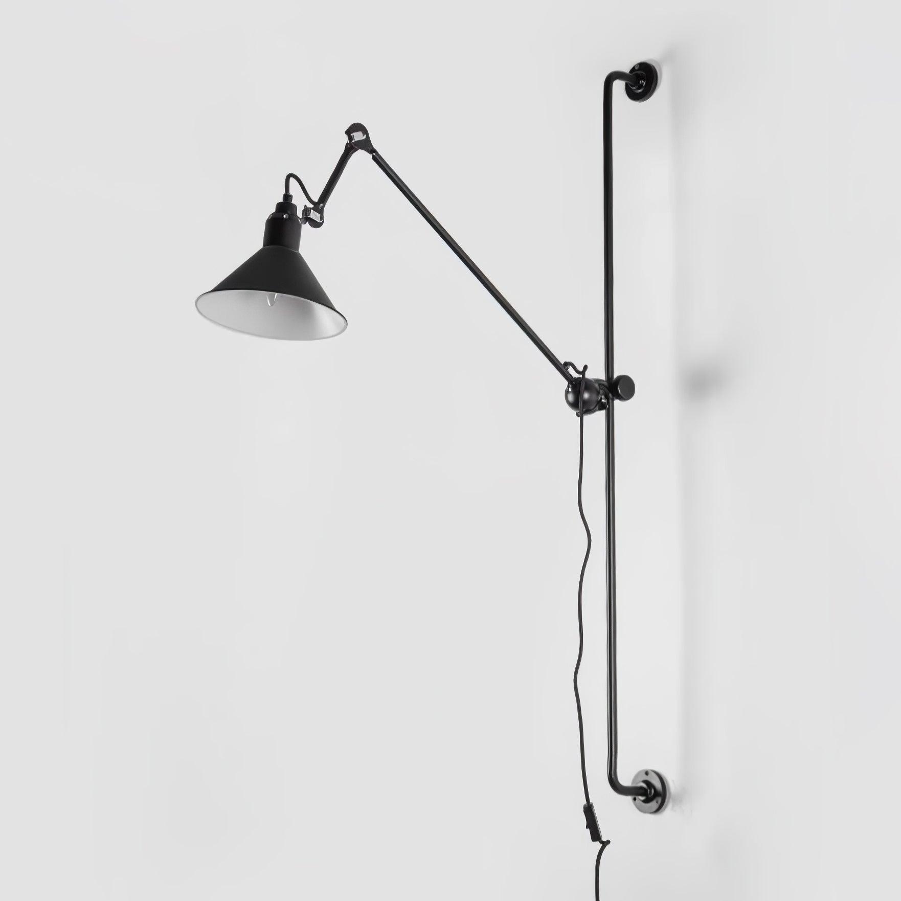 Modern Adjustable Metal Swing Arm Rocker Wall Sconce Set of 2 for Bedroom and Office