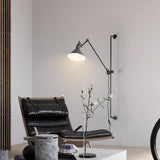 Modern Adjustable Metal Swing Arm Rocker Wall Sconce Set of 2 for Bedroom and Office