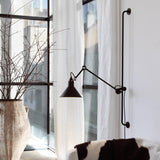 Modern Adjustable Metal Swing Arm Rocker Wall Sconce Set of 2 for Bedroom and Office