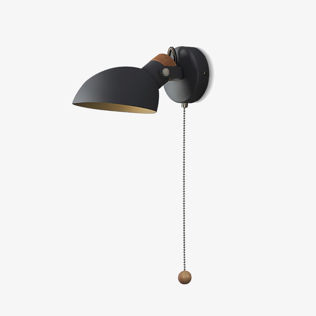 Modern Adjustable Metal Wall Sconce with 180 Degree Rotating Head and Pull Cord Switch