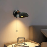 Modern Adjustable Metal Wall Sconce with 180 Degree Rotating Head and Pull Cord Switch