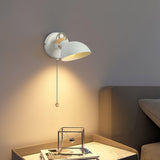 Modern Adjustable Metal Wall Sconce with 180 Degree Rotating Head and Pull Cord Switch