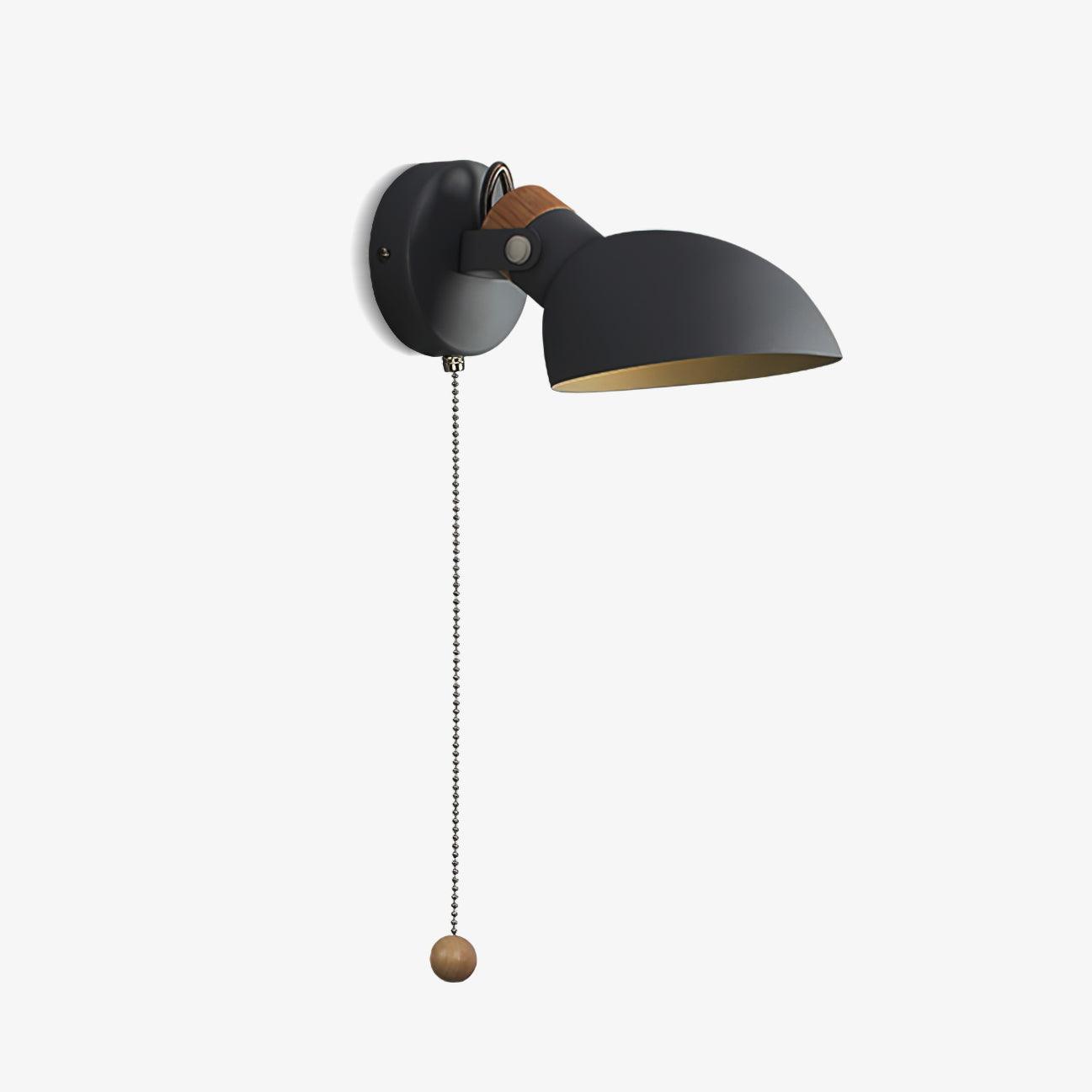 Modern Adjustable Metal Wall Sconce with 180 Degree Rotating Head and Pull Cord Switch