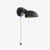 Modern Adjustable Metal Wall Sconce with 180 Degree Rotating Head and Pull Cord Switch