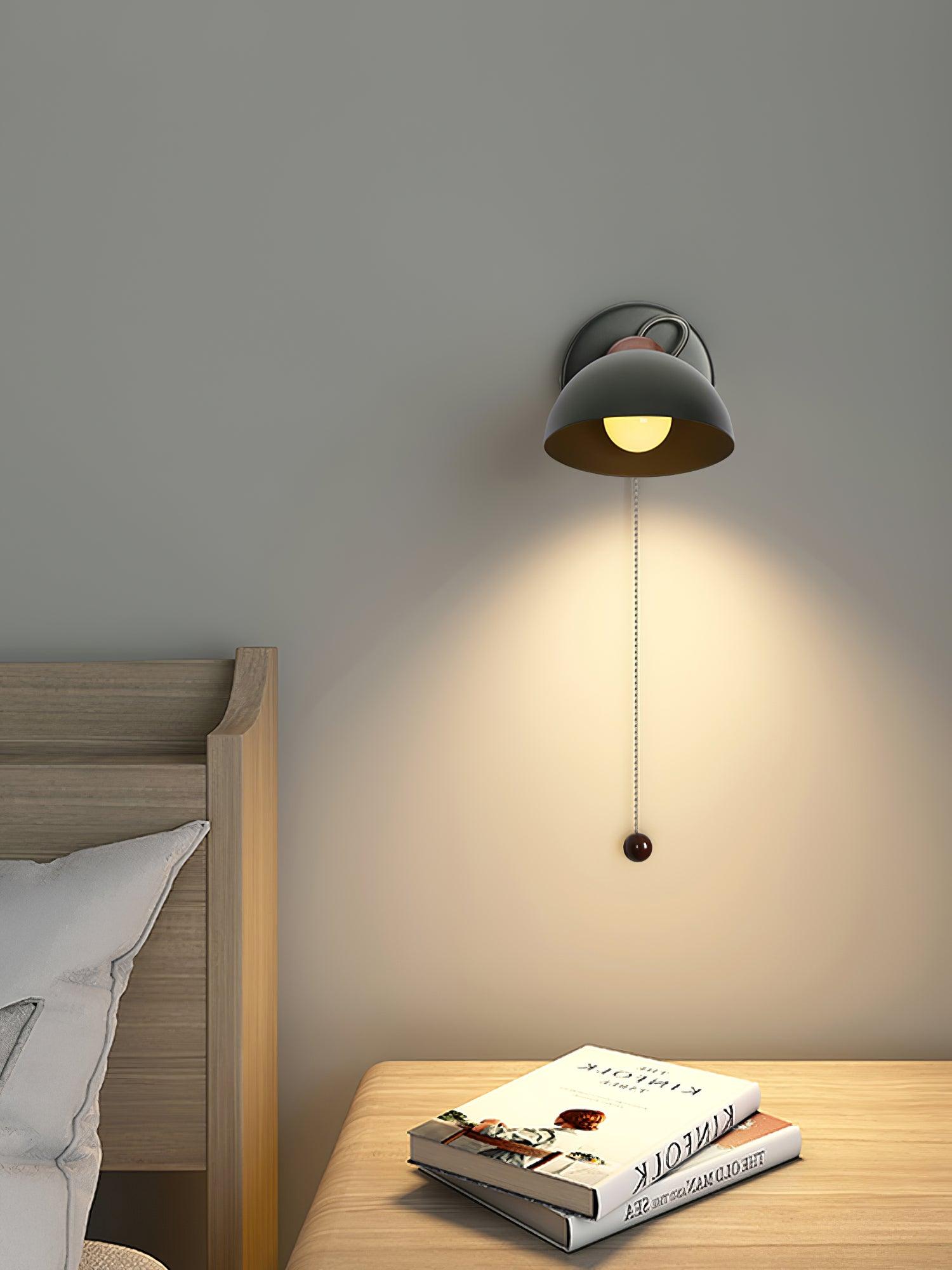 Modern Adjustable Metal Wall Sconce with 180 Degree Rotating Head and Pull Cord Switch