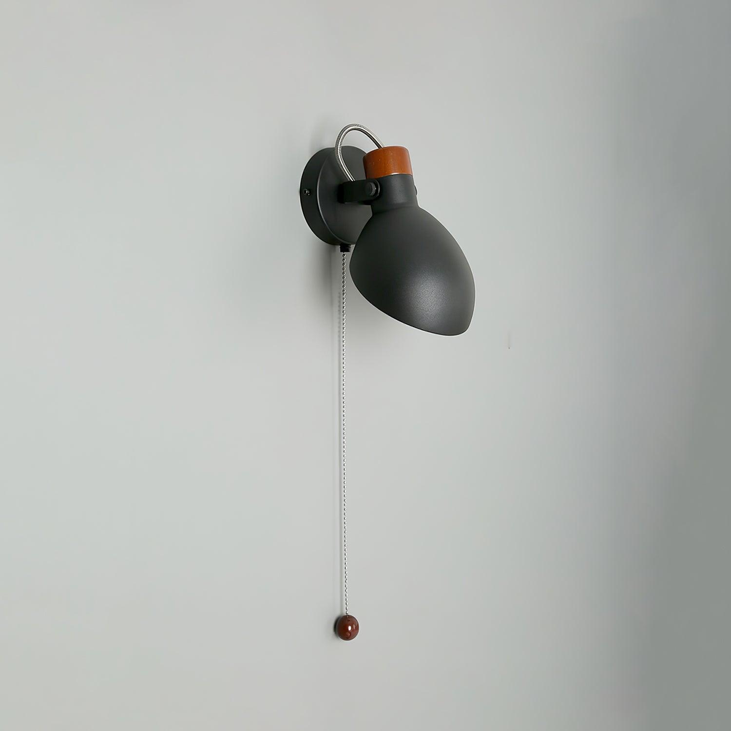Modern Adjustable Metal Wall Sconce with 180 Degree Rotating Head and Pull Cord Switch