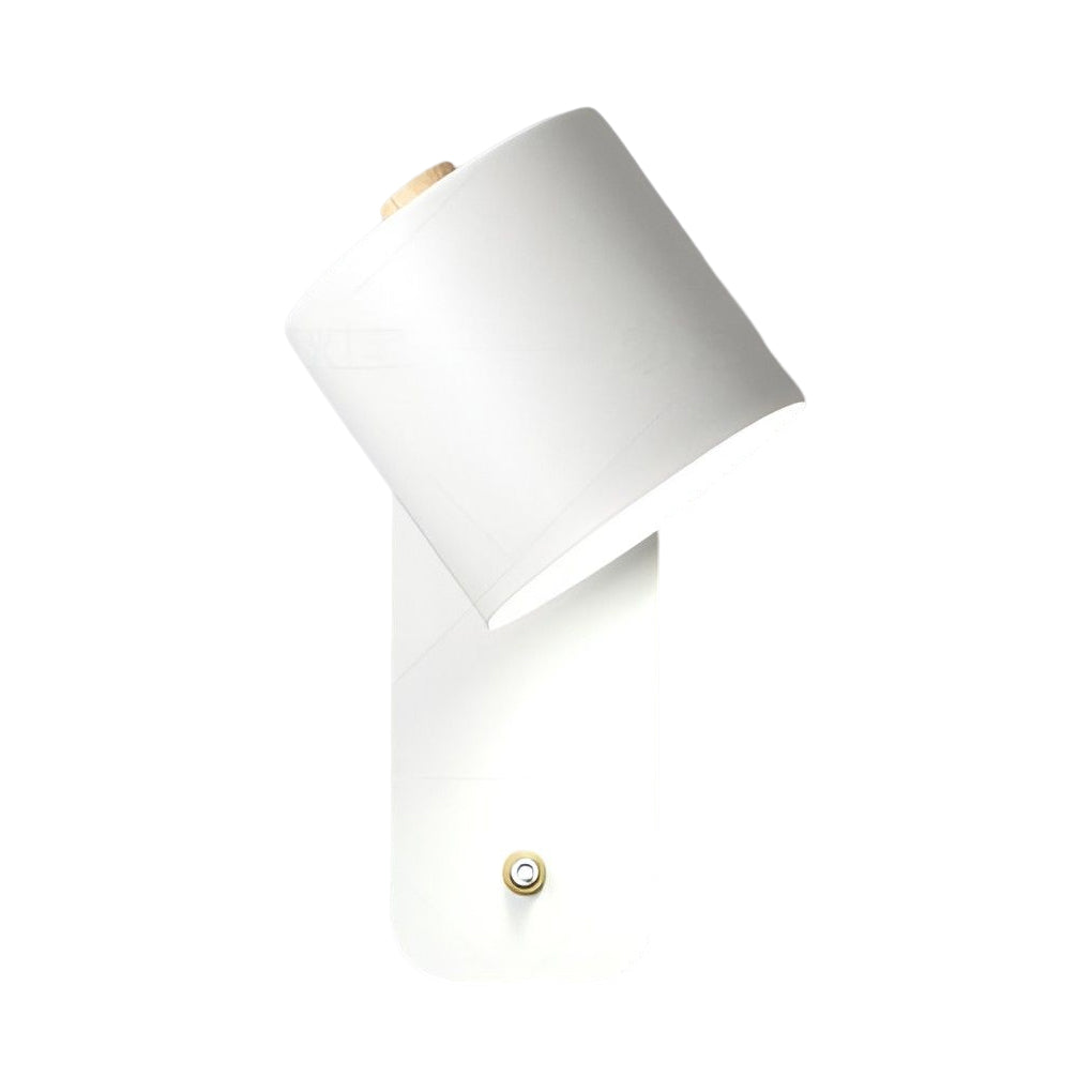 Modern Adjustable Nordic Round Wall Sconce Lamp with Wood Accents for Bedroom Decor