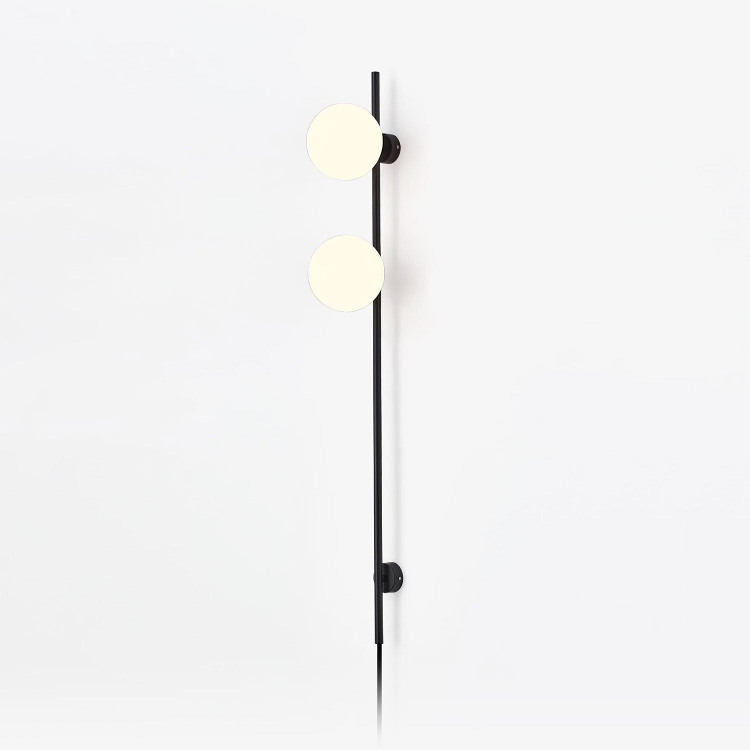 Modern Adjustable Plug In Wall Sconce Lighting with White Glass Globe Shade