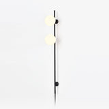 Modern Adjustable Plug In Wall Sconce Lighting with White Glass Globe Shade