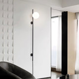 Modern Adjustable Plug In Wall Sconce Lighting with White Glass Globe Shade