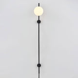 Modern Adjustable Plug In Wall Sconce Lighting with White Glass Globe Shade