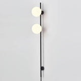 Modern Adjustable Plug In Wall Sconce Lighting with White Glass Globe Shade
