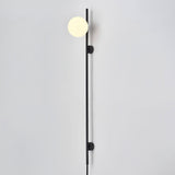 Modern Adjustable Plug In Wall Sconce Lighting with White Glass Globe Shade