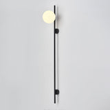 Modern Adjustable Plug In Wall Sconce Lighting with White Glass Globe Shade