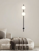 Modern Adjustable Plug In Wall Sconce Lighting with White Glass Globe Shade