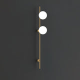 Modern Adjustable Plug In Wall Sconce Lighting with White Glass Globe Shade