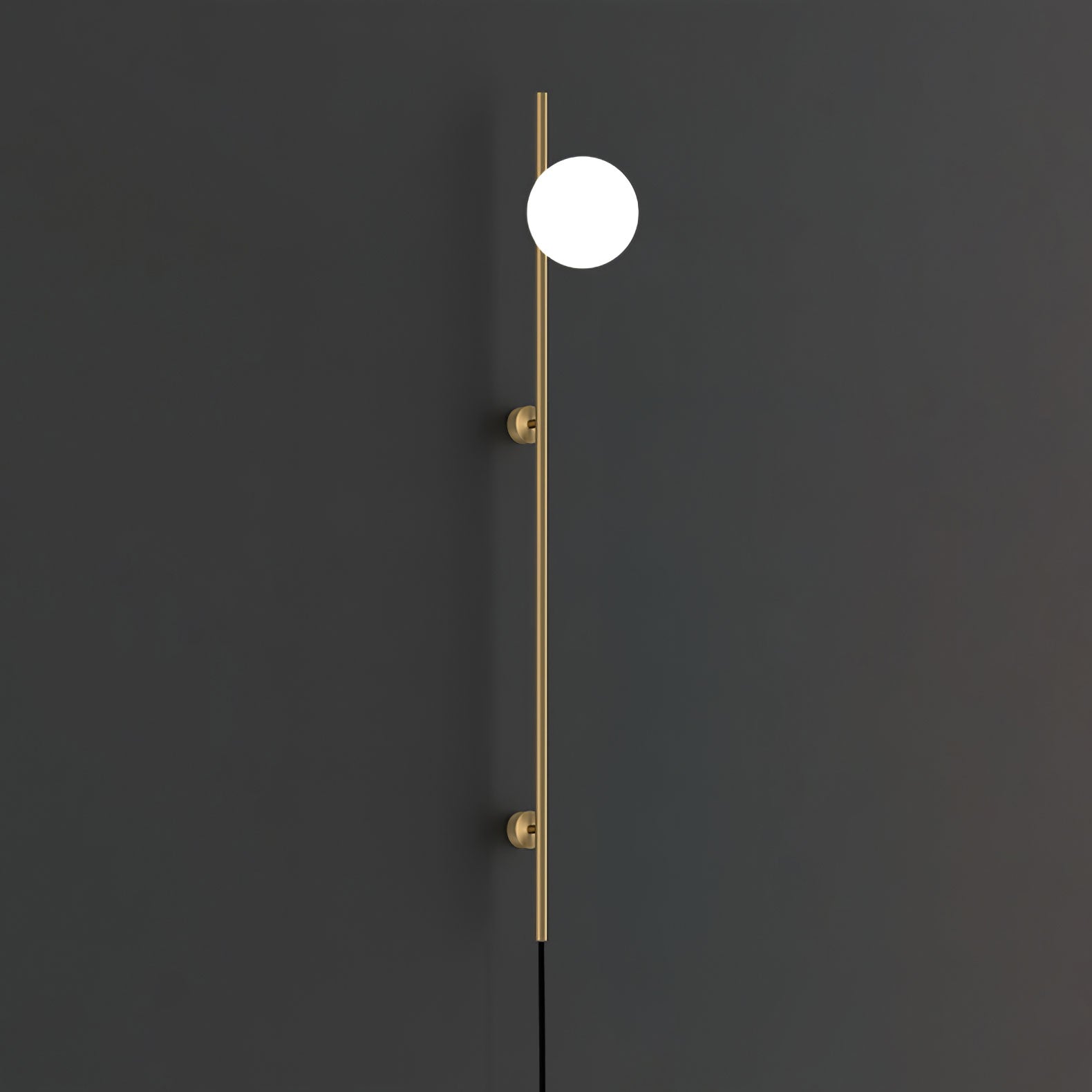 Modern Adjustable Plug In Wall Sconce Lighting with White Glass Globe Shade