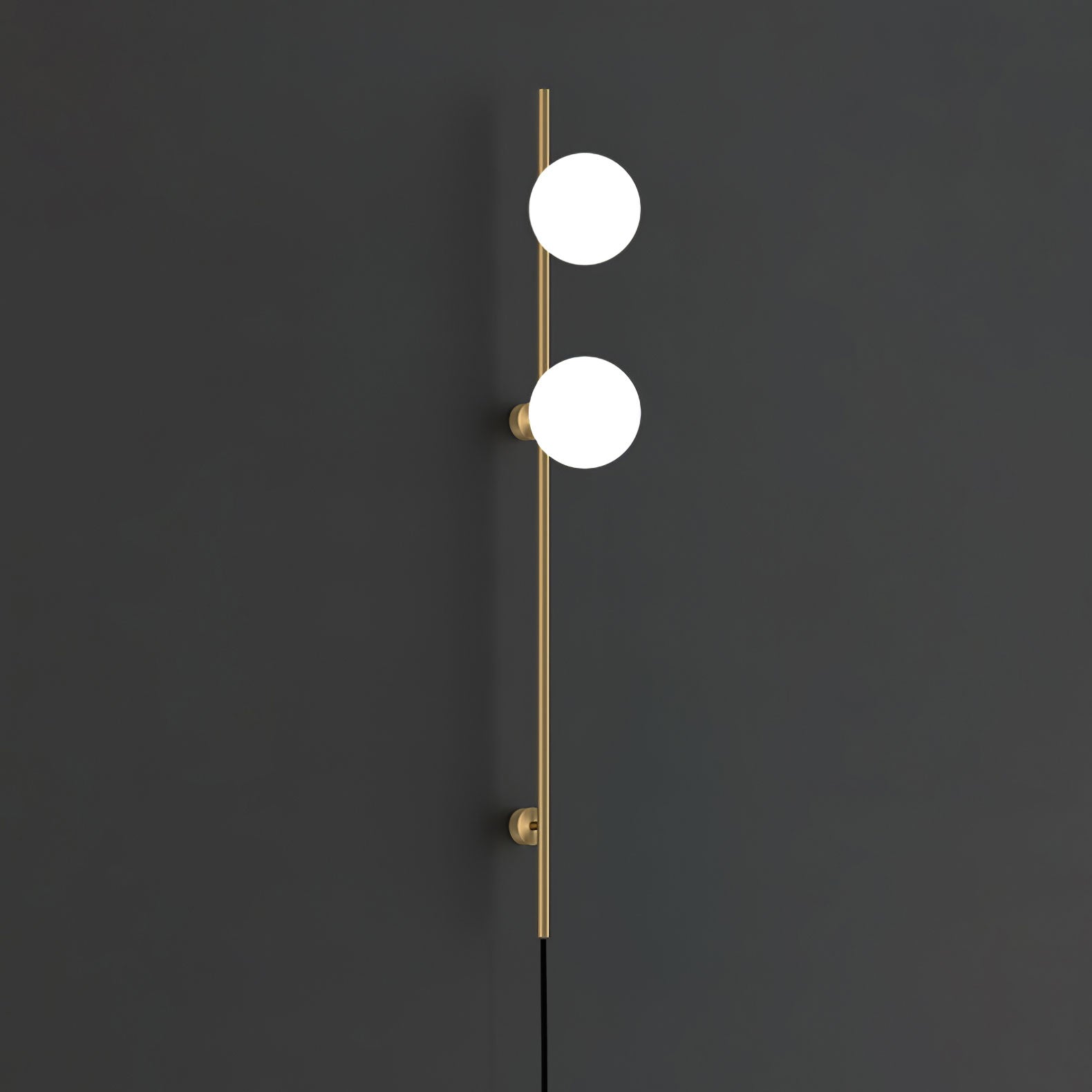 Modern Adjustable Plug In Wall Sconce Lighting with White Glass Globe Shade