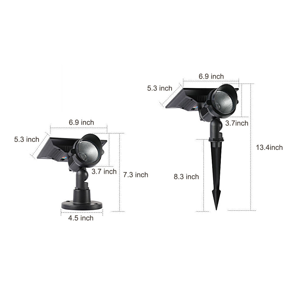 Modern Adjustable RGB Solar Landscape Spotlights for Outdoor Tree and Yard Lighting Waterproof IP65