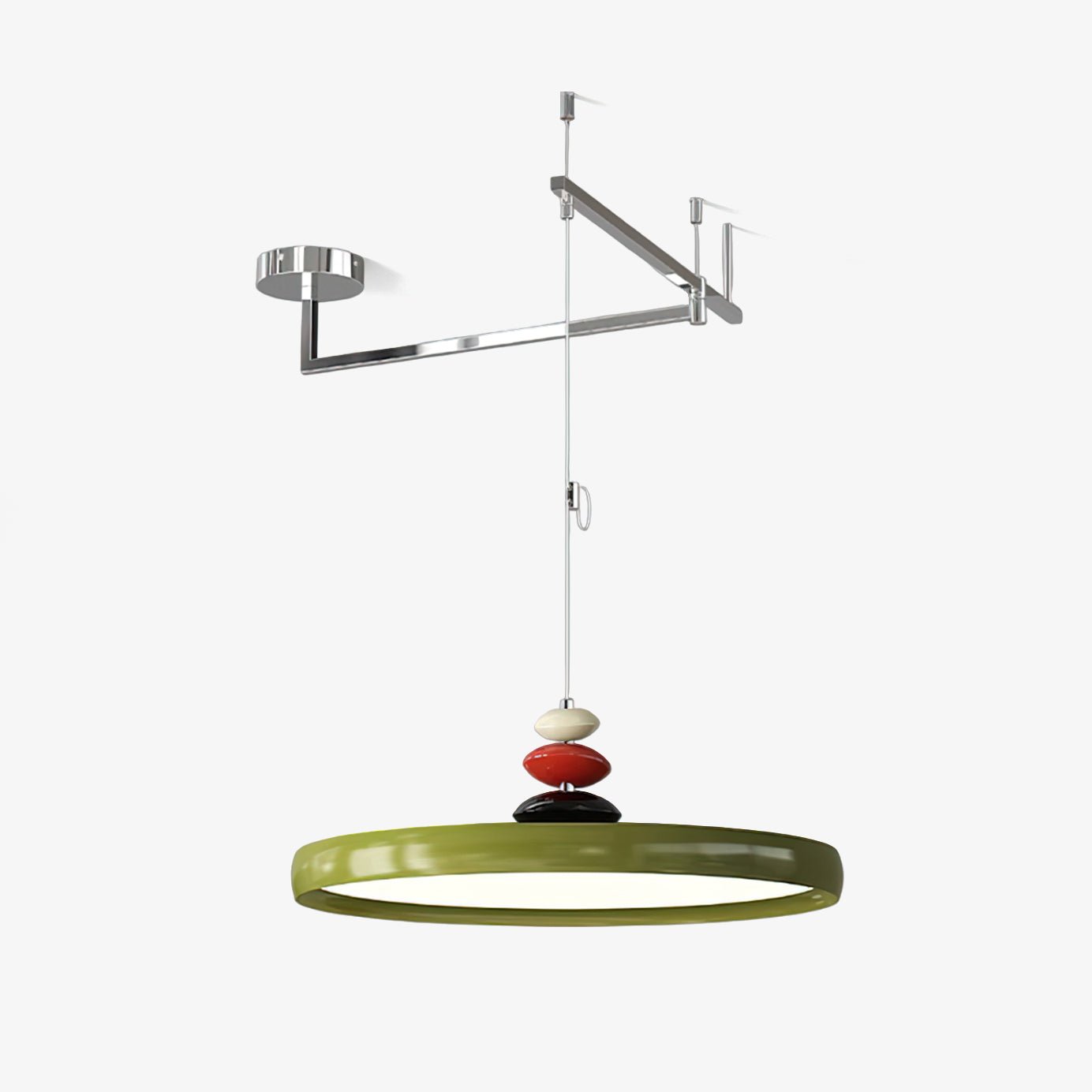 Modern Adjustable Swing Arm Stone Shape LED Pendant Light for Kitchen and Dining Room