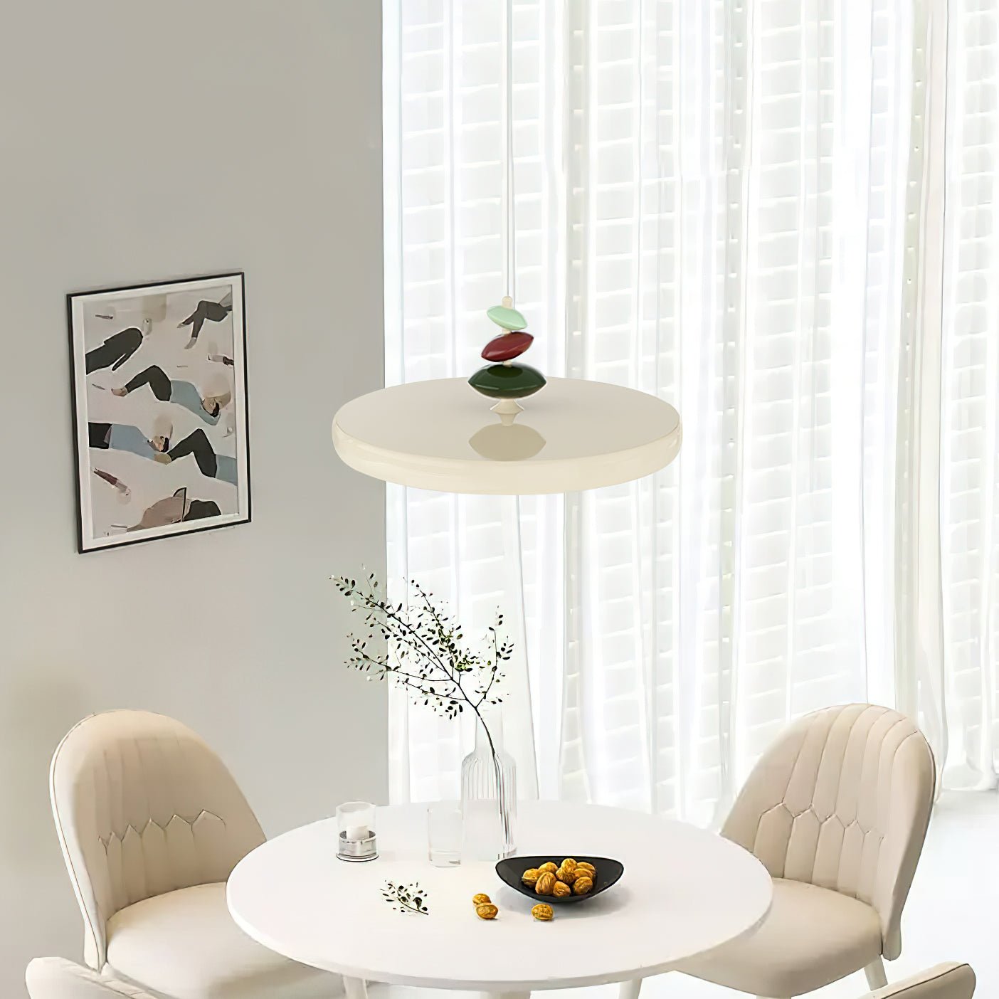 Modern Adjustable Swing Arm Stone Shape LED Pendant Light for Kitchen and Dining Room