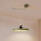 Modern Adjustable Swing Arm Stone Shape LED Pendant Light for Kitchen and Dining Room