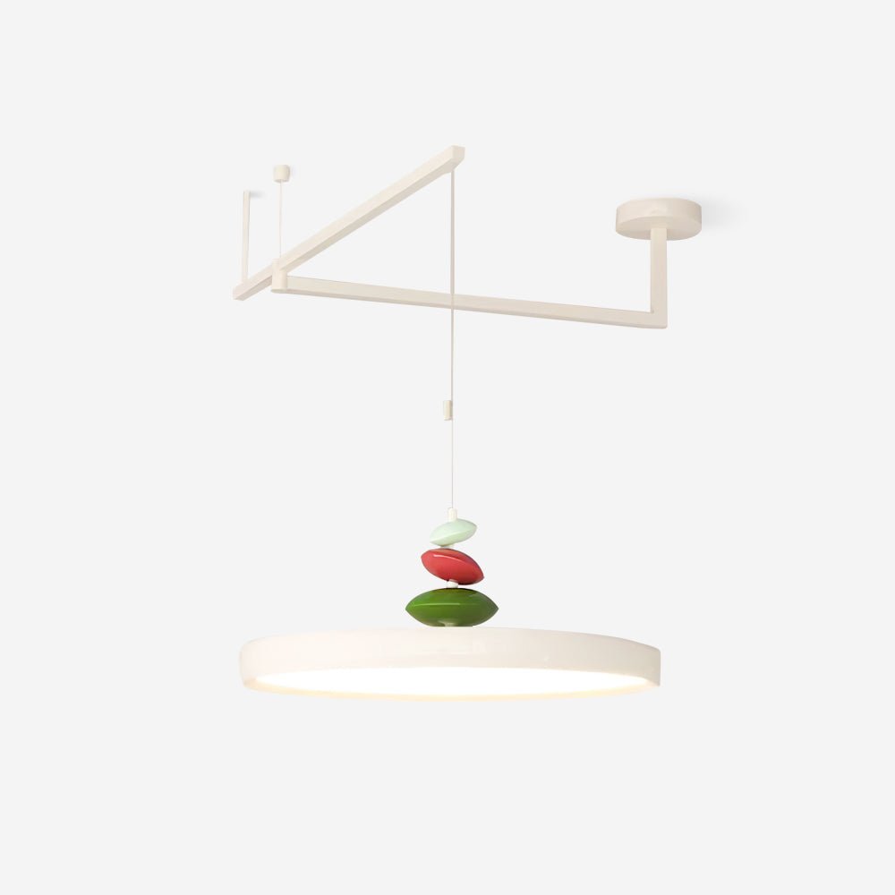 Modern Adjustable Swing Arm Stone Shape LED Pendant Light for Kitchen and Dining Room