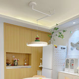 Modern Adjustable Swing Arm Stone Shape LED Pendant Light for Kitchen and Dining Room