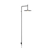 Modern Adjustable Swing Arm Wall Light Black Metal Long Pole LED Sconce with Glass Shade for Bedroom