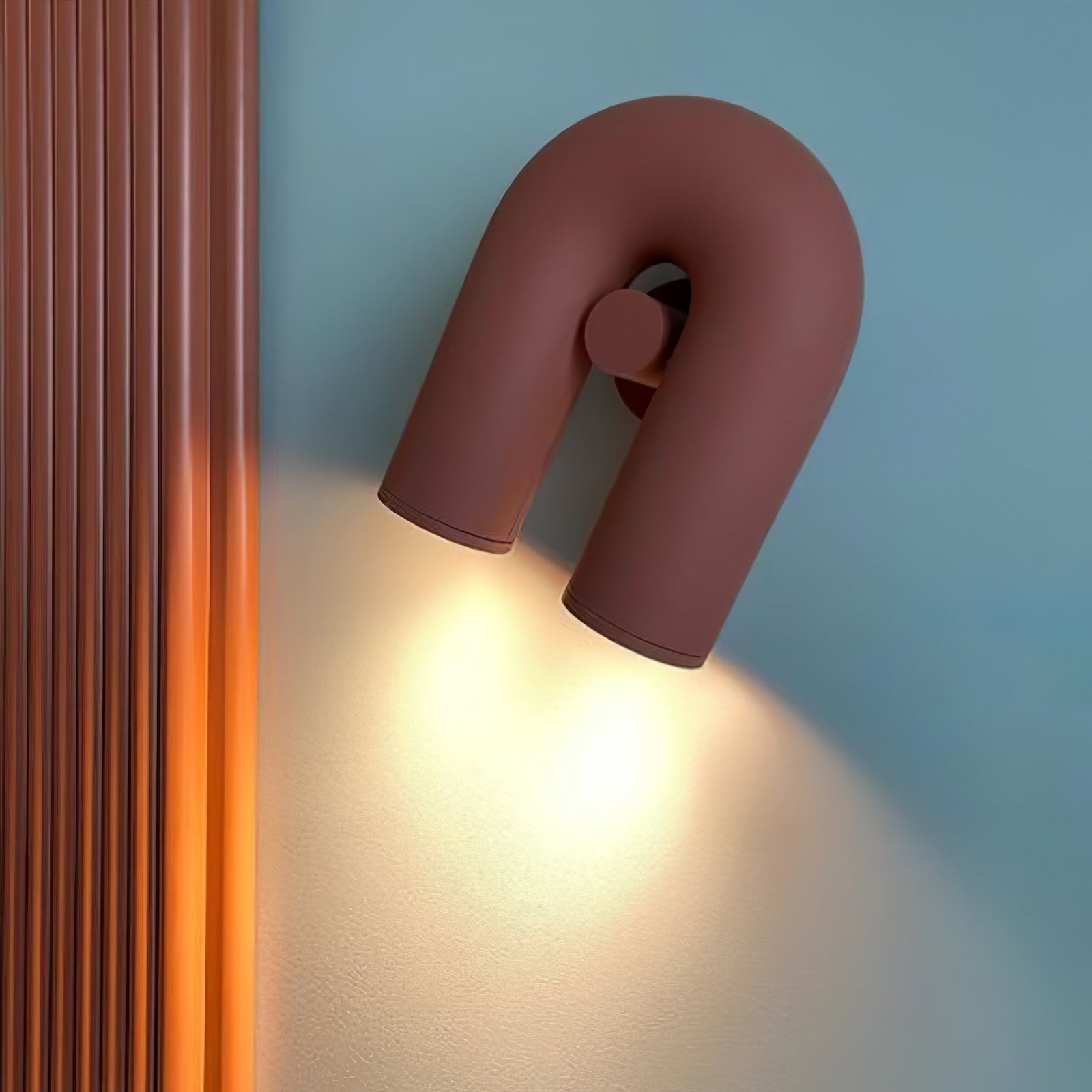 Modern Adjustable U-Shaped LED Wall Lamp Set of 2 Indoor Sconce for Living Room and Bedroom