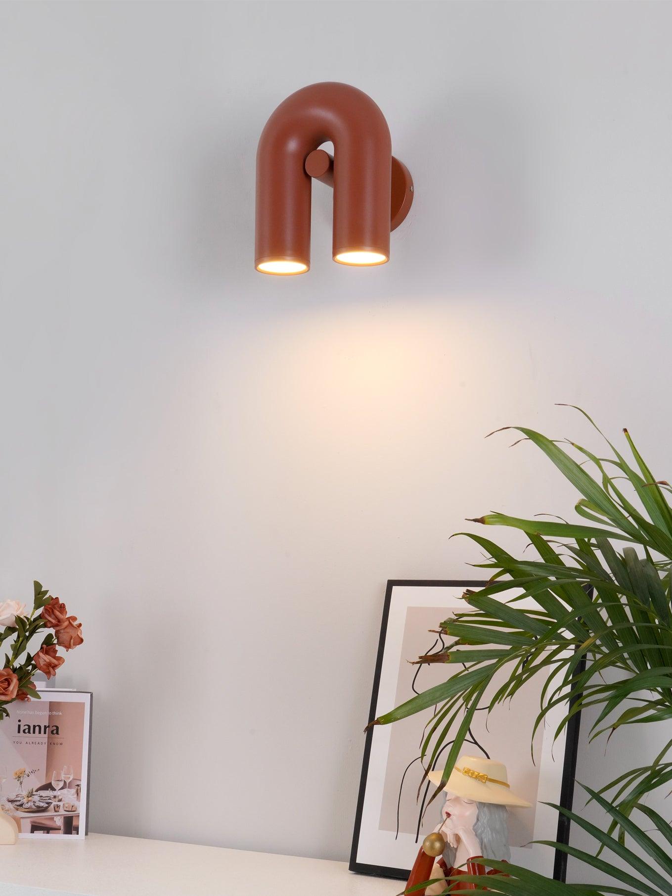 Modern Adjustable U-Shaped LED Wall Lamp Set of 2 Indoor Sconce for Living Room and Bedroom