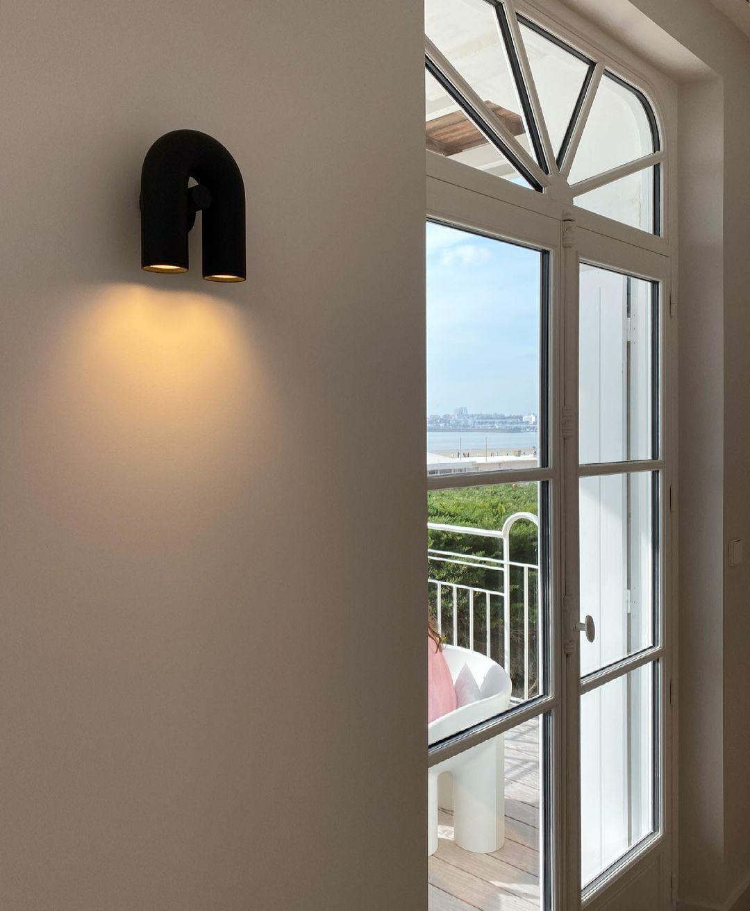 Modern Adjustable U-Shaped LED Wall Lamp Set of 2 Indoor Sconce for Living Room and Bedroom