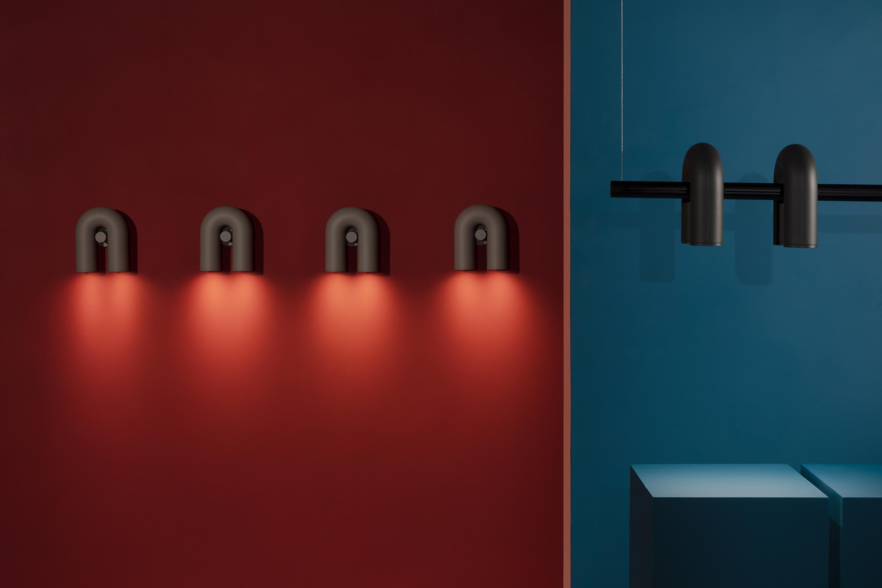 Modern Adjustable U-Shaped LED Wall Lamp Set of 2 Indoor Sconce for Living Room and Bedroom