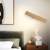 Modern Adjustable Wood Rectangular LED Wall Sconce 3 Step Dimming Minimalist Nordic Interior Light