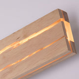 Modern Adjustable Wood Rectangular LED Wall Sconce 3 Step Dimming Minimalist Nordic Interior Light