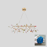 Modern Agate Flake Crown Chandelier Natural Onyx Stone Pendant Light in Gold