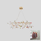 Modern Agate Flake Crown Chandelier Natural Onyx Stone Pendant Light in Gold