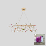 Modern Agate Flake Crown Chandelier Natural Onyx Stone Pendant Light in Gold