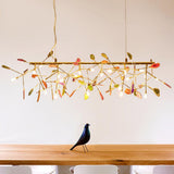 Modern Agate Flake Crown Chandelier Natural Onyx Stone Pendant Light in Gold
