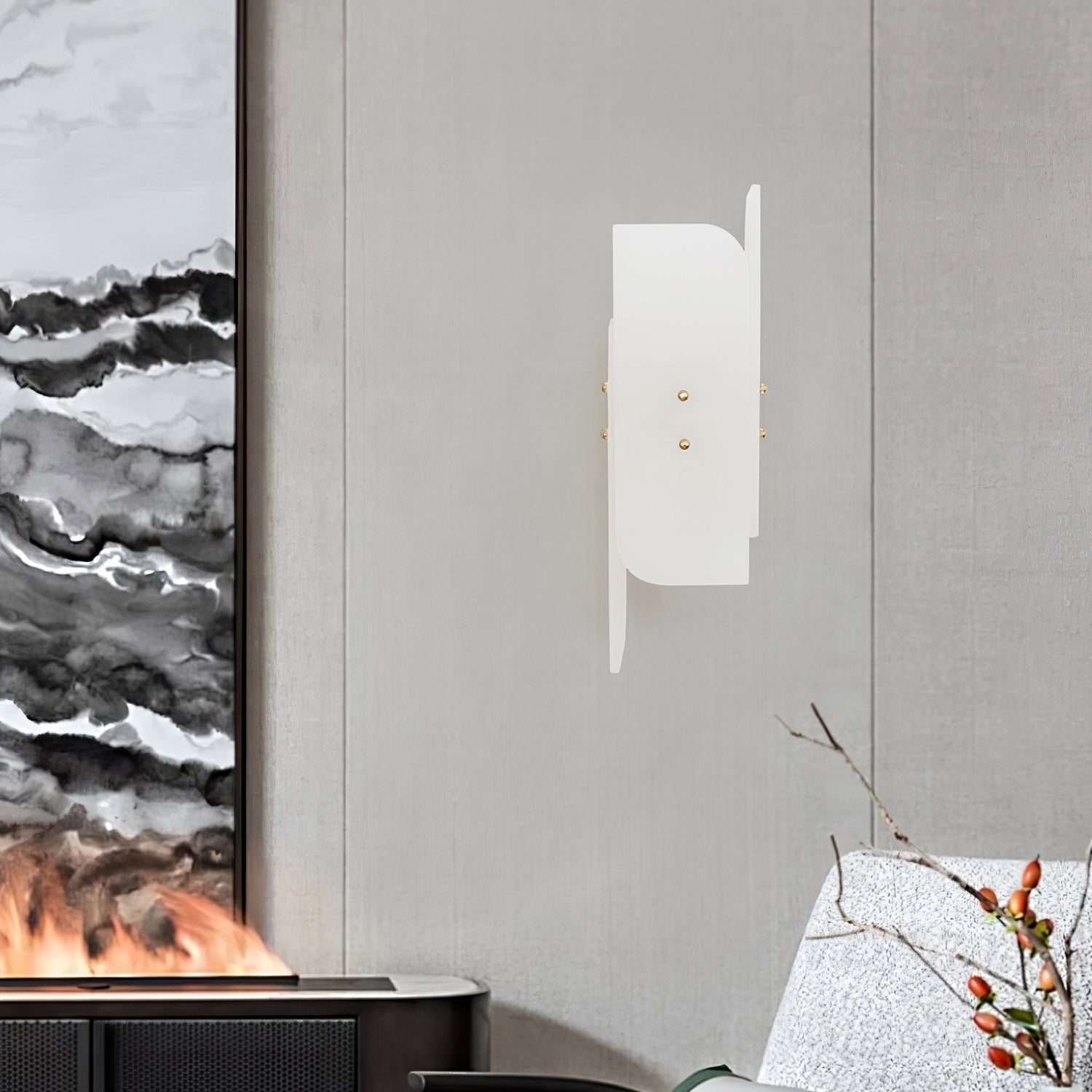 Modern Alabaster and Brass Vertical Wall Sconce Luxury Stone Bracket Lamp