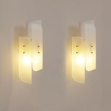 Modern Alabaster and Brass Vertical Wall Sconce Luxury Stone Bracket Lamp