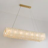 Modern Alabaster Cascade Tiered Chandelier with Brass Finish Luxury Ceiling Pendant Light