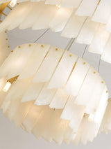 Modern Alabaster Cascade Tiered Chandelier with Brass Finish Luxury Ceiling Pendant Light