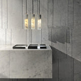 Modern Alabaster Cylinder Pendant Light Minimalist Natural Stone Droplet Hanging Lamp