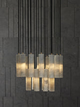 Modern Alabaster Cylinder Pendant Light Minimalist Natural Stone Droplet Hanging Lamp