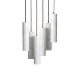 Modern Alabaster Cylinder Pendant Light Minimalist Natural Stone Droplet Hanging Lamp
