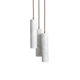 Modern Alabaster Cylinder Pendant Light Minimalist Natural Stone Droplet Hanging Lamp