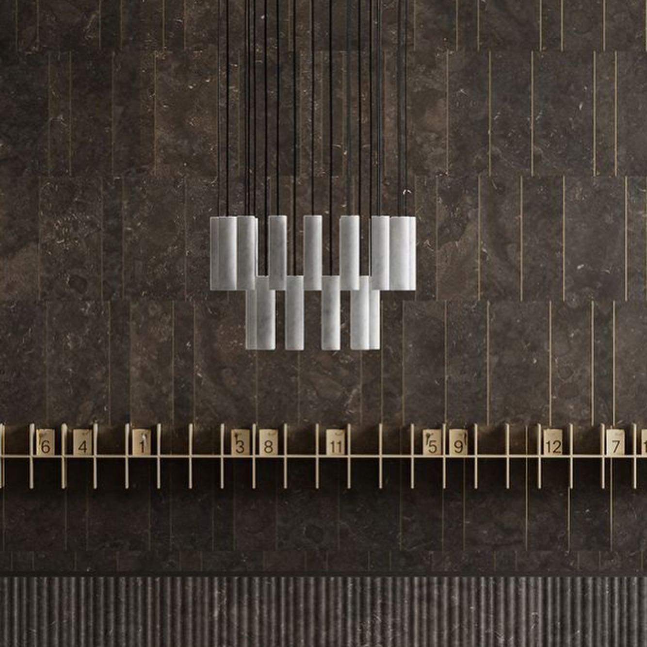 Modern Alabaster Cylinder Pendant Light Minimalist Natural Stone Droplet Hanging Lamp